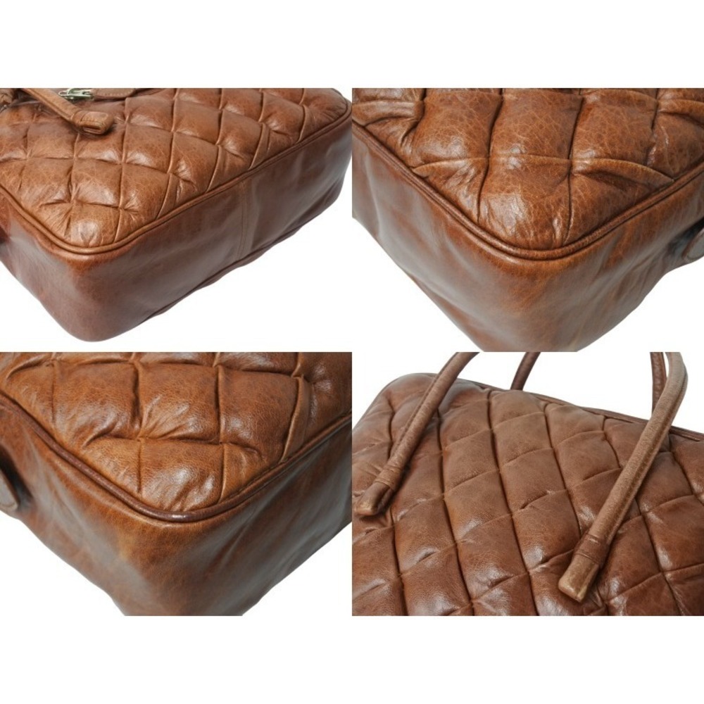 BALENCIAGA Matelasse Sienna Quilted Handbag Brown Goatskin - Picture 6 of 8